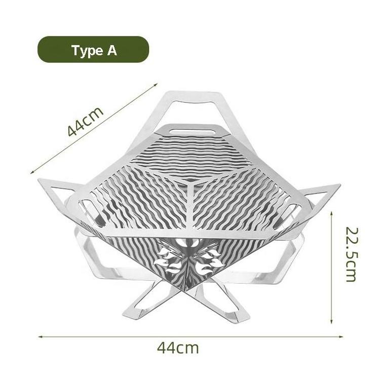 Folding Campfire Grill Camping Fire Pit Portable Fire Camp Grill Outdoor Wood Stove Burner BBQ Charcoal Grill