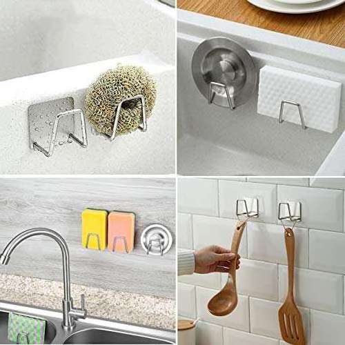 SUS304 Stainless Steel Rust Proof Waterproof Adhesive Sponge Holder Sink Caddy for Kitchen Accessories