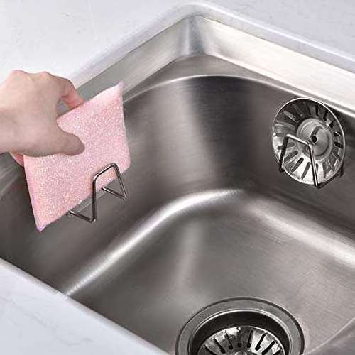 SUS304 Stainless Steel Rust Proof Waterproof Adhesive Sponge Holder Sink Caddy for Kitchen Accessories