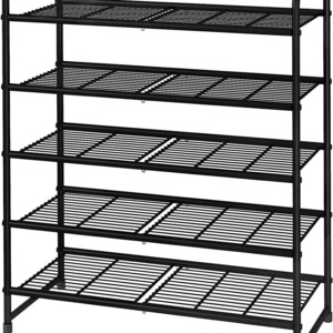 Simple Trending 5-Tier Stackable Shoe Rack Expandable & Adjustable Shoe Organizer Storage Shelf