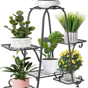 Plant Stand Indoor Outdoor 6 Tier Metal Plant Shelf Rack Tall Tiered Pot Holder Stands Vertical Iron Potted Planter Shelves