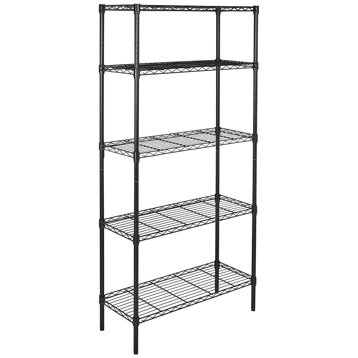 Kitchen Shelf 5-Shelf Adjustable Heavy Duty Storage Shelving Unit Steel Organizer Wire Rack