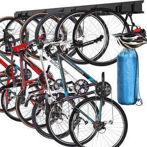 10-Piece Set Garage Home Vertical hanging Bike rack Hooks Wall Mounted Holds 4 Bicycles Storage Rack