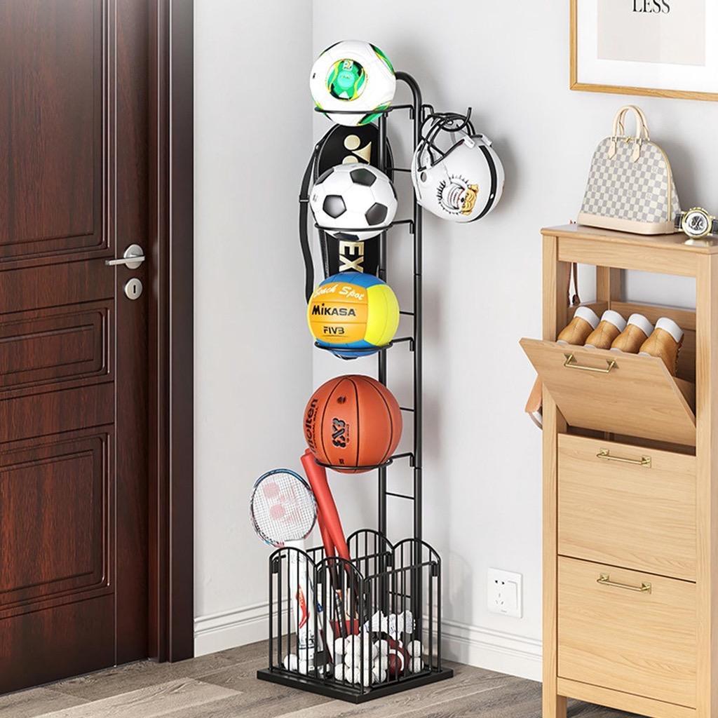 Custom Freestanding Sports Equipment Basketball Storage Organizer for Garage Ball Storage Rack Garage Balls Organizer