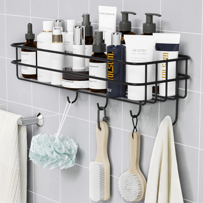 Wall Mounted Bathroom Shelves Floating Shelf Shower Hanging Basket Shampoo Holder WC Accessories Kitchen Storage Rack