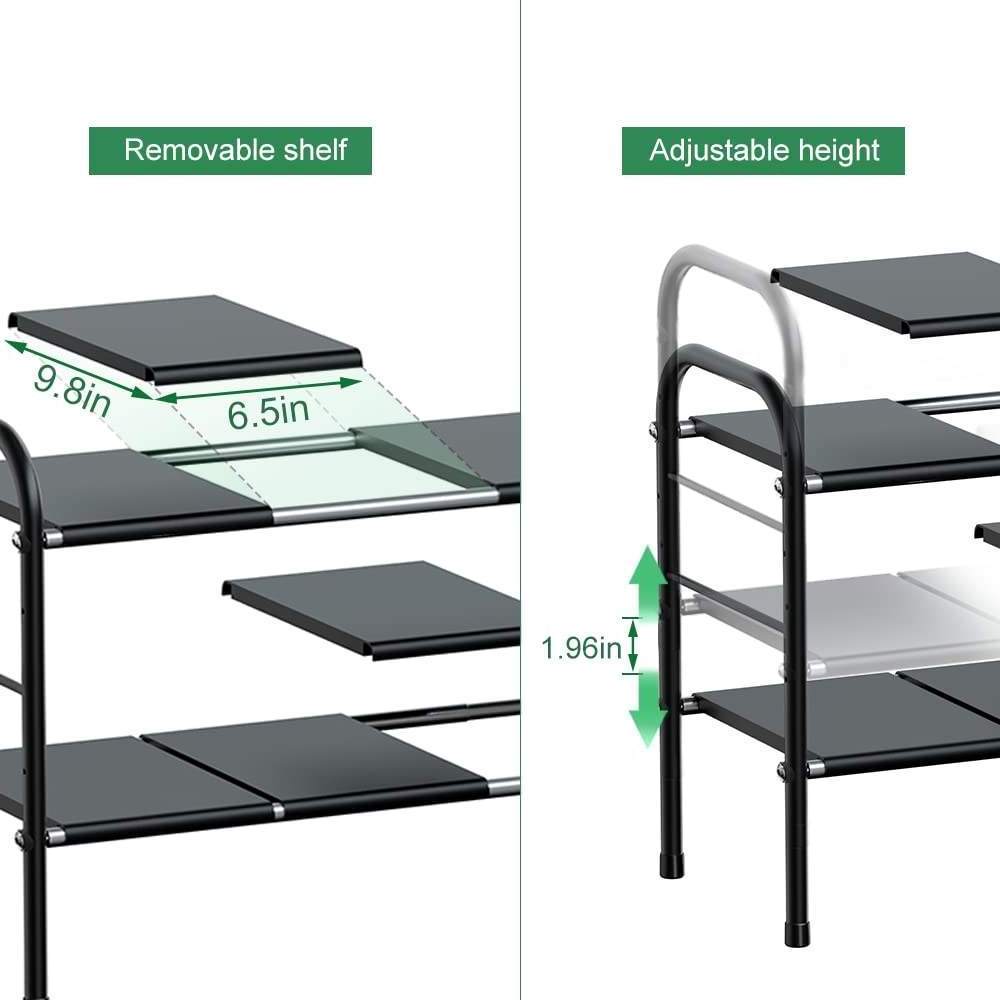 Under Sink Organizer Expandable Cabinet Shelf Organizer 2 Tier Under Bathroom Storage Rack with Removable Panels