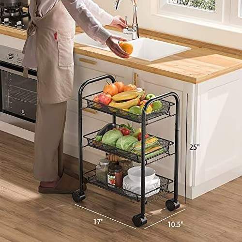 Hot Selling Stainless Steel Rotating Fruit Vegetable Storage rack for kitchen Potatoes Storage Basket