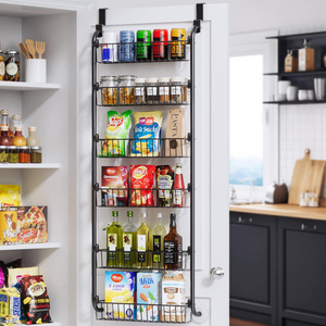 Heavy-Duty Metal Over the Door Pantry Organizer Rack 6-Tier Pantry Door Shelf for Easy Install