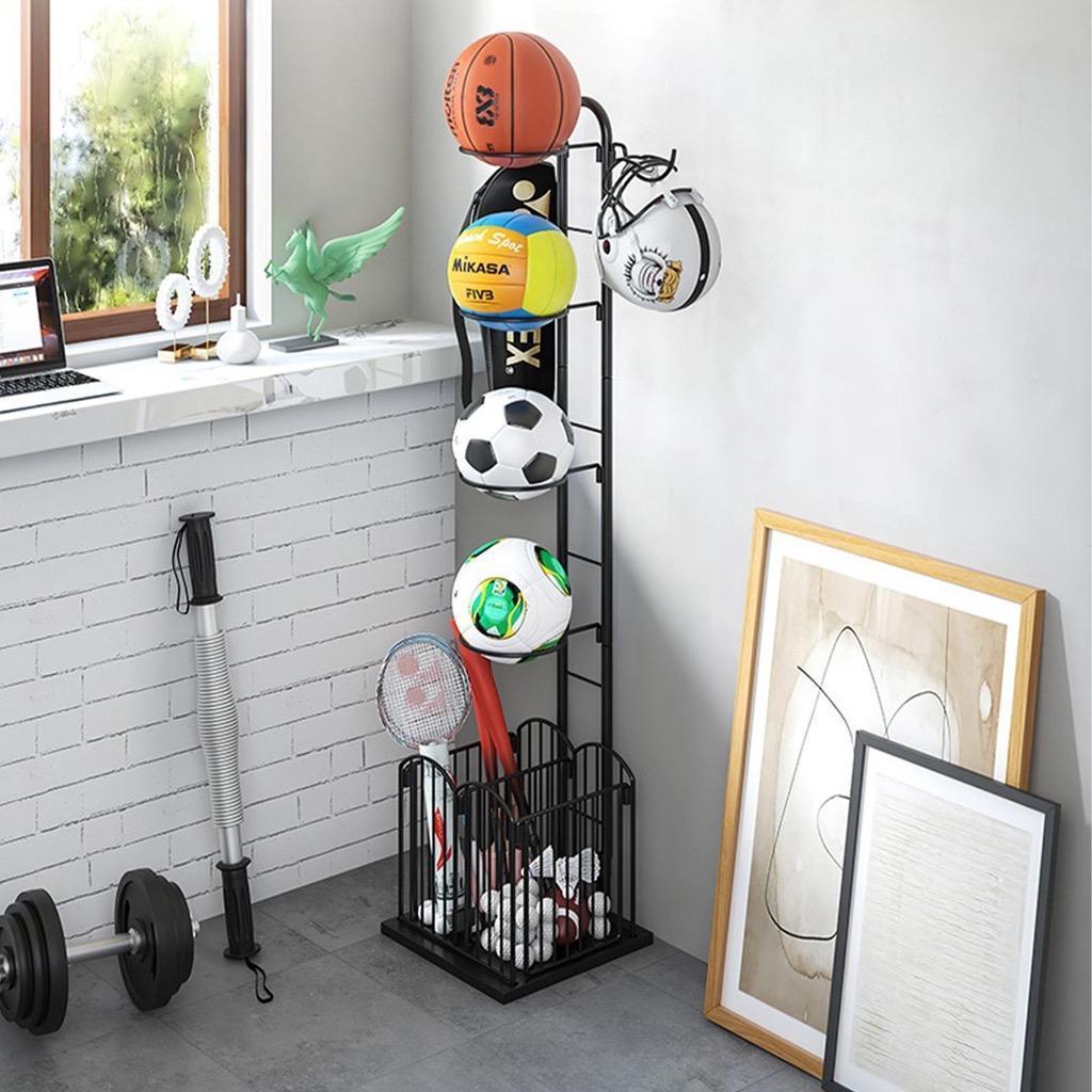 Custom Freestanding Sports Equipment Basketball Storage Organizer for Garage Ball Storage Rack Garage Balls Organizer