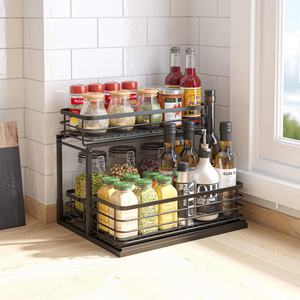 Under Sink Organizer - 2 Tier Pull Out Cabinet Organizers and Storage, Slide Out Kitchen Organization for Counter Space