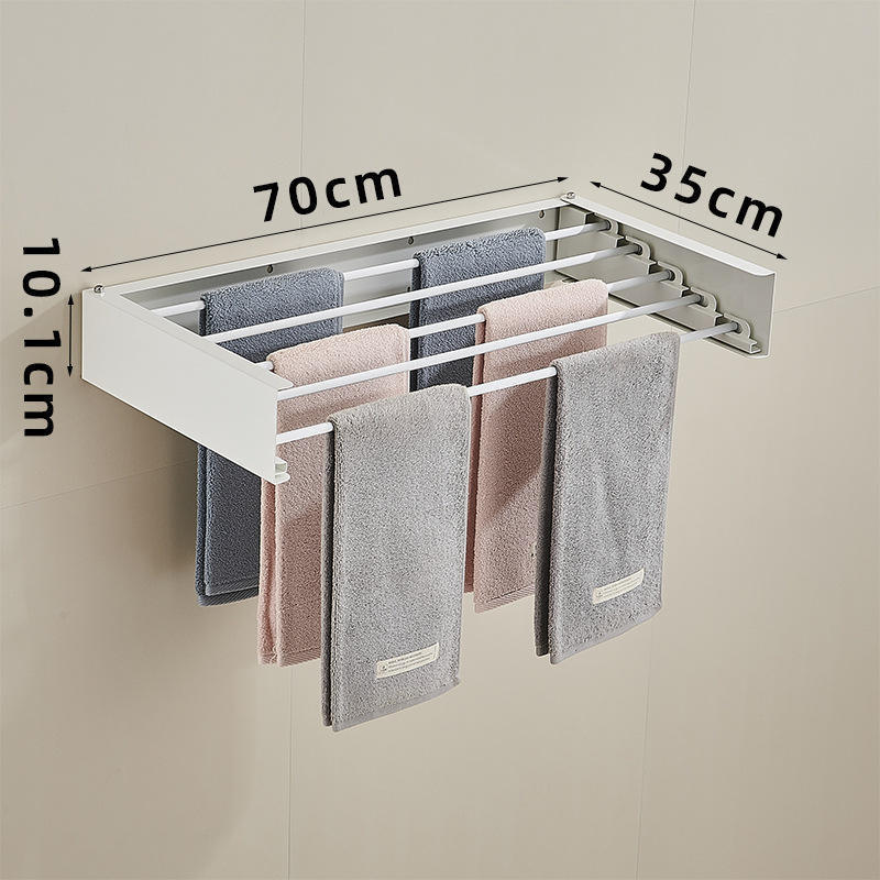 Multifunction Wall Mounted Clothes Hanger Rack Retractable Clothes Drying Rack Folding Indoor Laundry Drying Clothes Rack