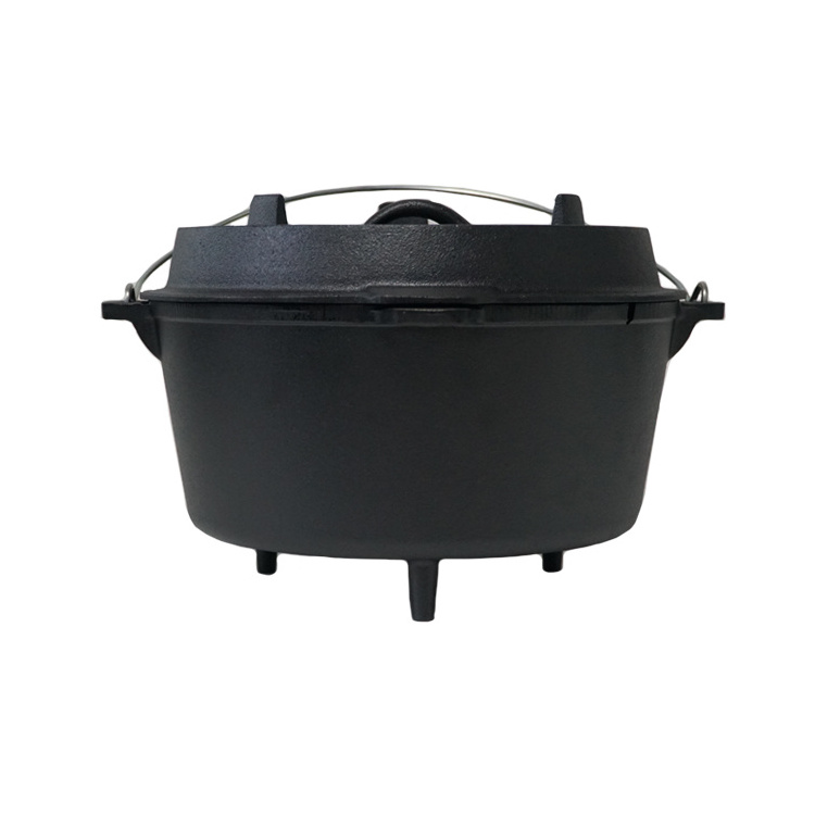 Chuihua Amazon Camping Cast Iron Black Dutch Oven Slow Cooker Preseasoned Cook Suop Pot For Outdoor Cooking With Tripod