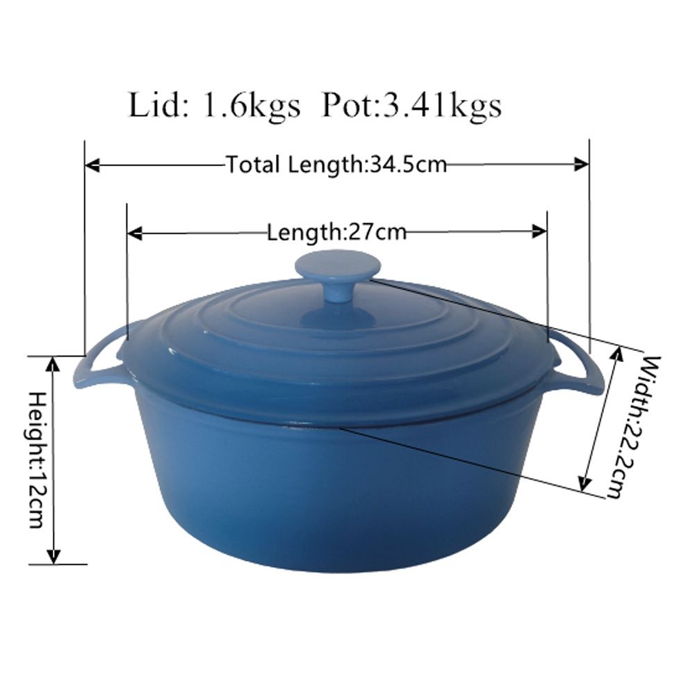 Chuihua Manufacturer Sales blue color enamel small coated dutch oven diameter 27 cm portable fire pit with dutch oven