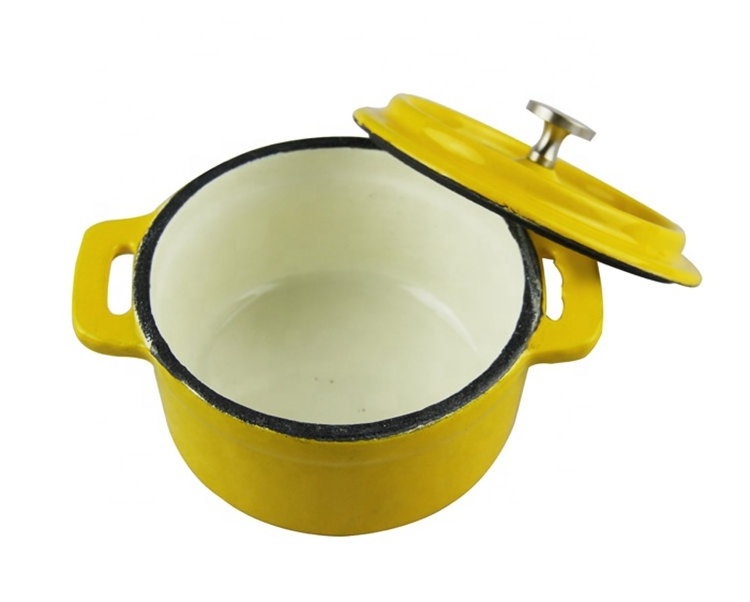 Wholesale High Quality Enamel Cast Iron Mini Cooking Casserole Kitchen Water Coffee Milk Pot With Lid