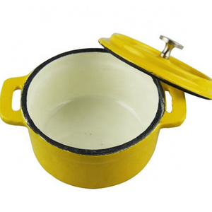 Wholesale High Quality Enamel Cast Iron Mini Cooking Casserole Kitchen Water Coffee Milk Pot With Lid