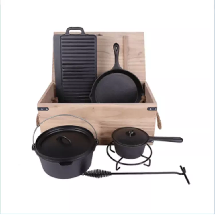 ChuiHua 2022 New Design nonstick cookware sets cast iron cookware set cooking pots sets nonstick cookware for camping