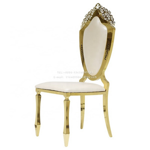 Infinity stainless steel wedding chair with gold plated angel wing