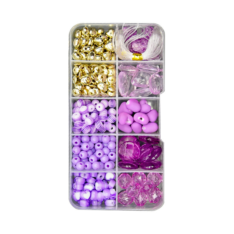 Best Selling Purple Faceted Flocking Spacer Faux Crystal Charms Beads For Necklace Bracelet Making DIY Handmade Accessories Kit