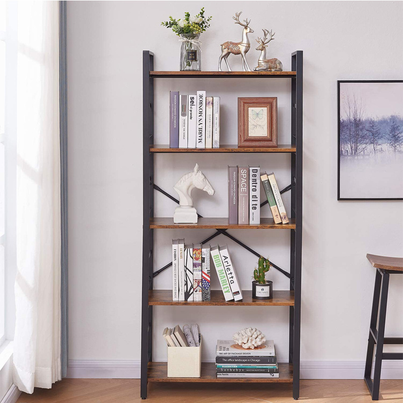 Multi Layer 5 Tier storage shelves Folding Corner Shelf Metal Mdf Display Storage Rack supermarket shelves