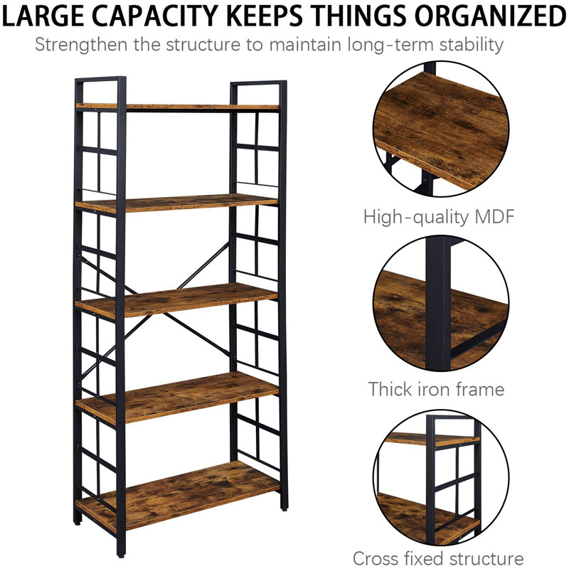 Multi Layer 5 Tier storage shelves Folding Corner Shelf Metal Mdf Display Storage Rack supermarket shelves