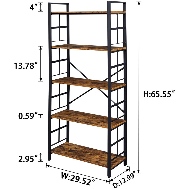 Multi Layer 5 Tier storage shelves Folding Corner Shelf Metal Mdf Display Storage Rack supermarket shelves