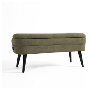 Creative upholstered bench with storage space bench wooden corridor vintage upholstered bench modern stool