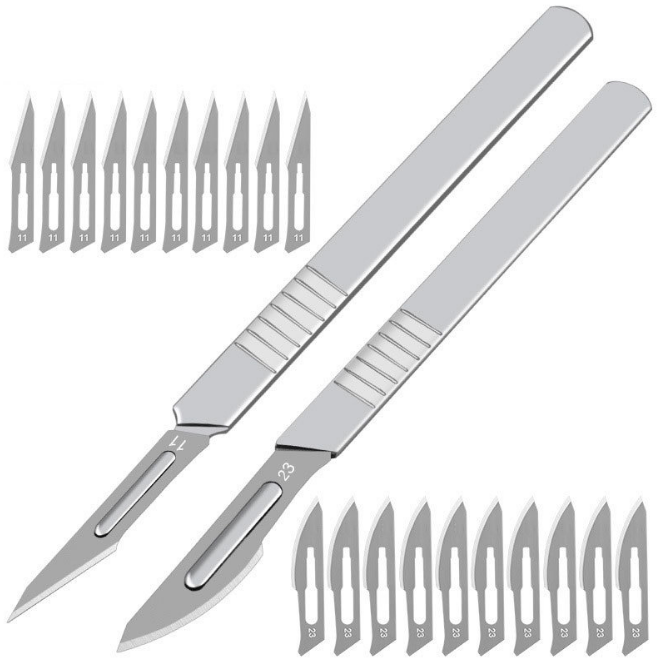 Disposable Scalpel 11 Disposable Dermaplaning Blades High Carbon Steel Dermablade Surgical Blades