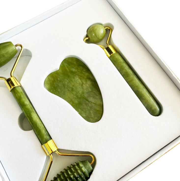 Wholesale Retail Gua Sha pierre de jade stone scraping facial massage roller tool