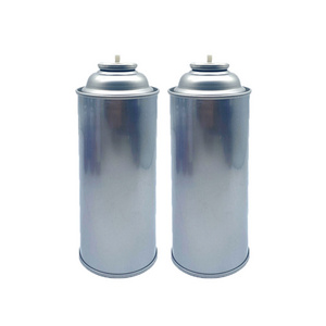 Butane lighter gas tin can empty aerosol tinplate can with valve and plastic cover