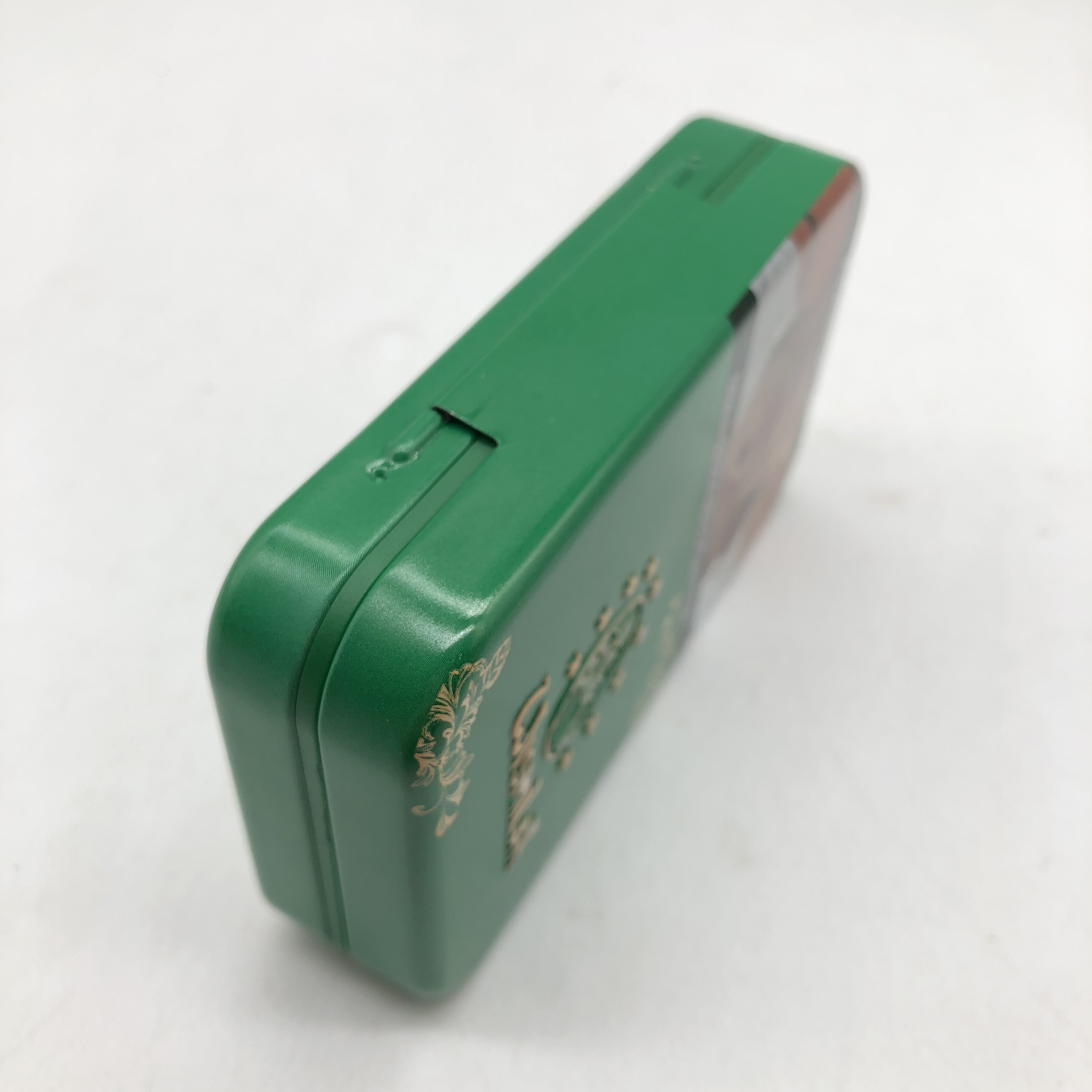 hinged lid rectangle tin box for cigarette