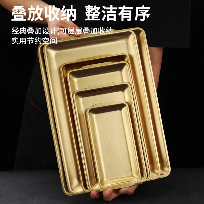 Stainless Steel service trays Rectangle Restaurant Serving Plates Steel Plates food Serving Tray