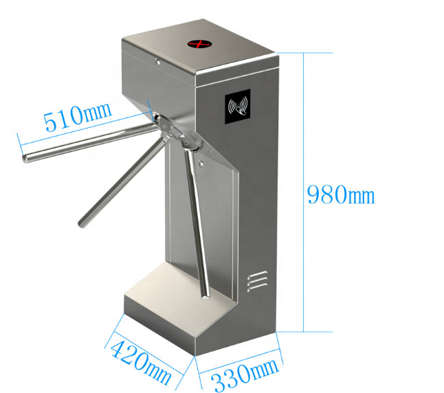 High Quality Small Tripod Turnstile Mechanism Factory Access Swing  Portable Barrier Gate with  qr code reader