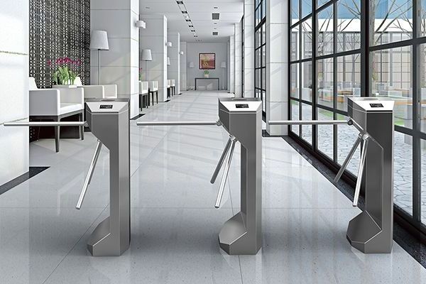 High Quality Small Tripod Turnstile Mechanism Factory Access Swing  Portable Barrier Gate with  qr code reader