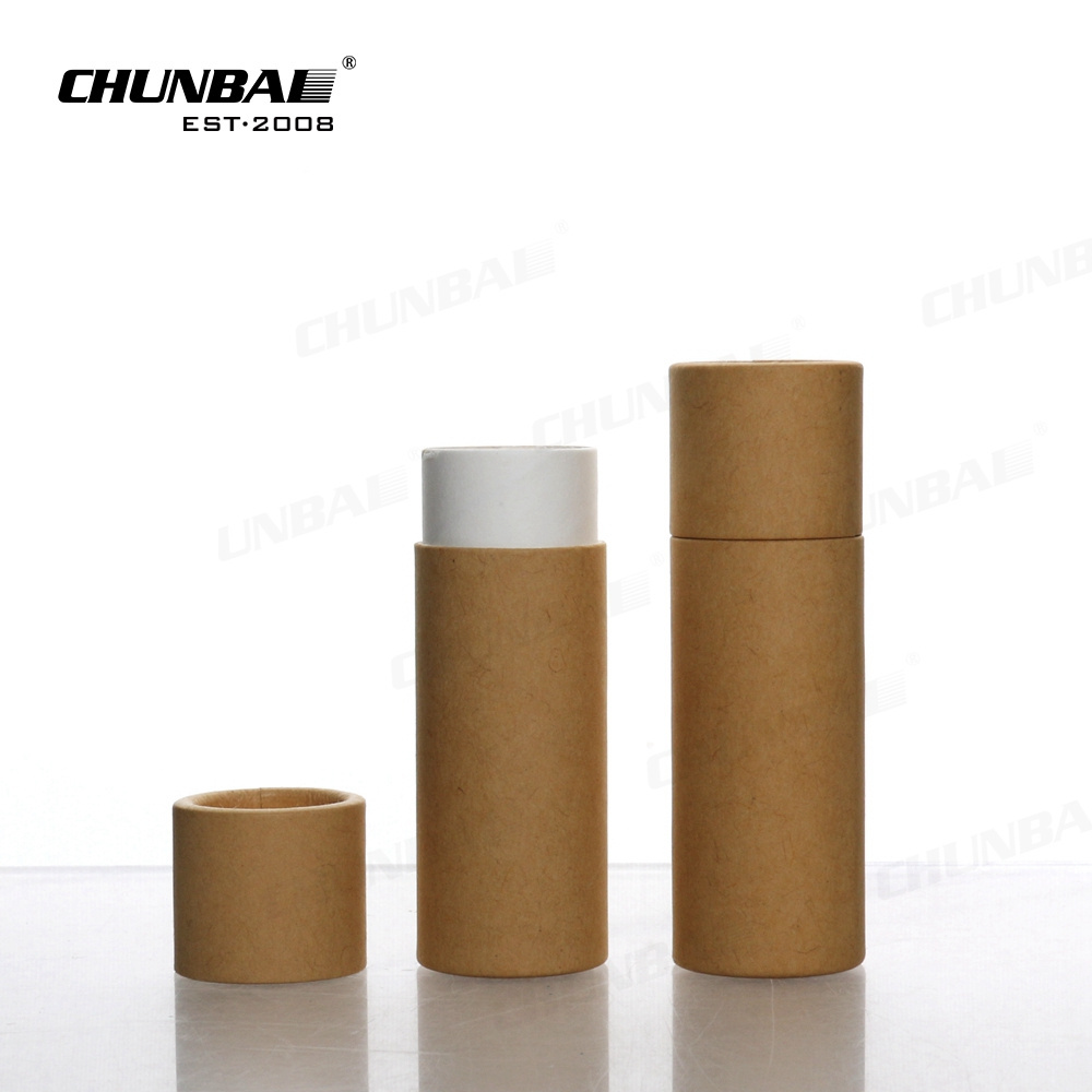 Eco Friendly Fashion Design Cardboard Refillable Cylinder Twist Up Lip Balm Container Chapstick Paper Lip Balm Tubes