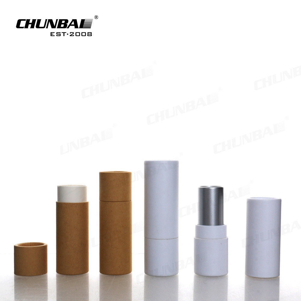 Eco Friendly Fashion Design Cardboard Refillable Cylinder Twist Up Lip Balm Container Chapstick Paper Lip Balm Tubes