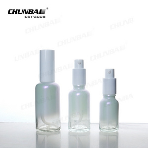 New Design 30 Ml Cosmetic Gradient Color Roll On Lash Serum Perfume Cosmetics Glass Holographic Rainbow Bottle Packaging