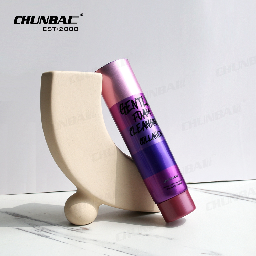 aluminium 50ml 100ml empty cosmetic tube container facewash body lotion cream skincare packaging plastic tube with octagonal cap