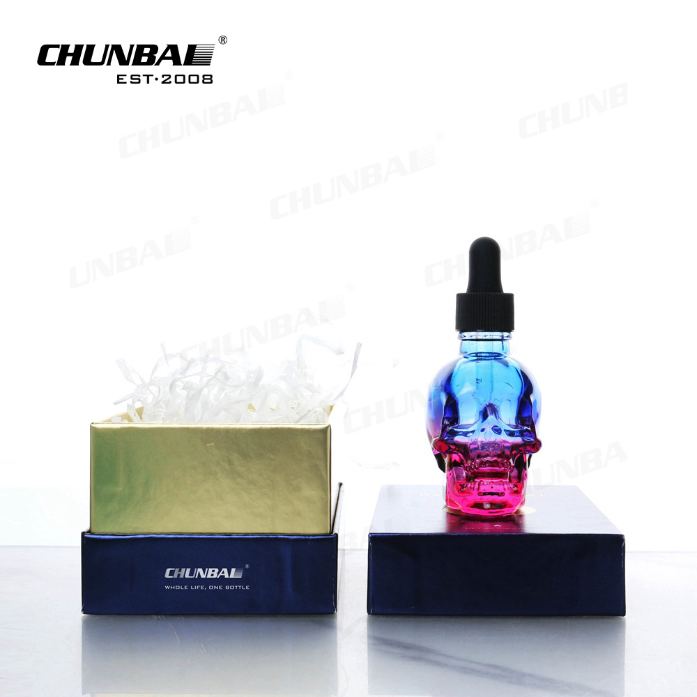 30Ml 60Ml 120Ml 1Oz Child Proof Skull Shaped Bottle Skull Perfume Bottle Colored Skull Bottle