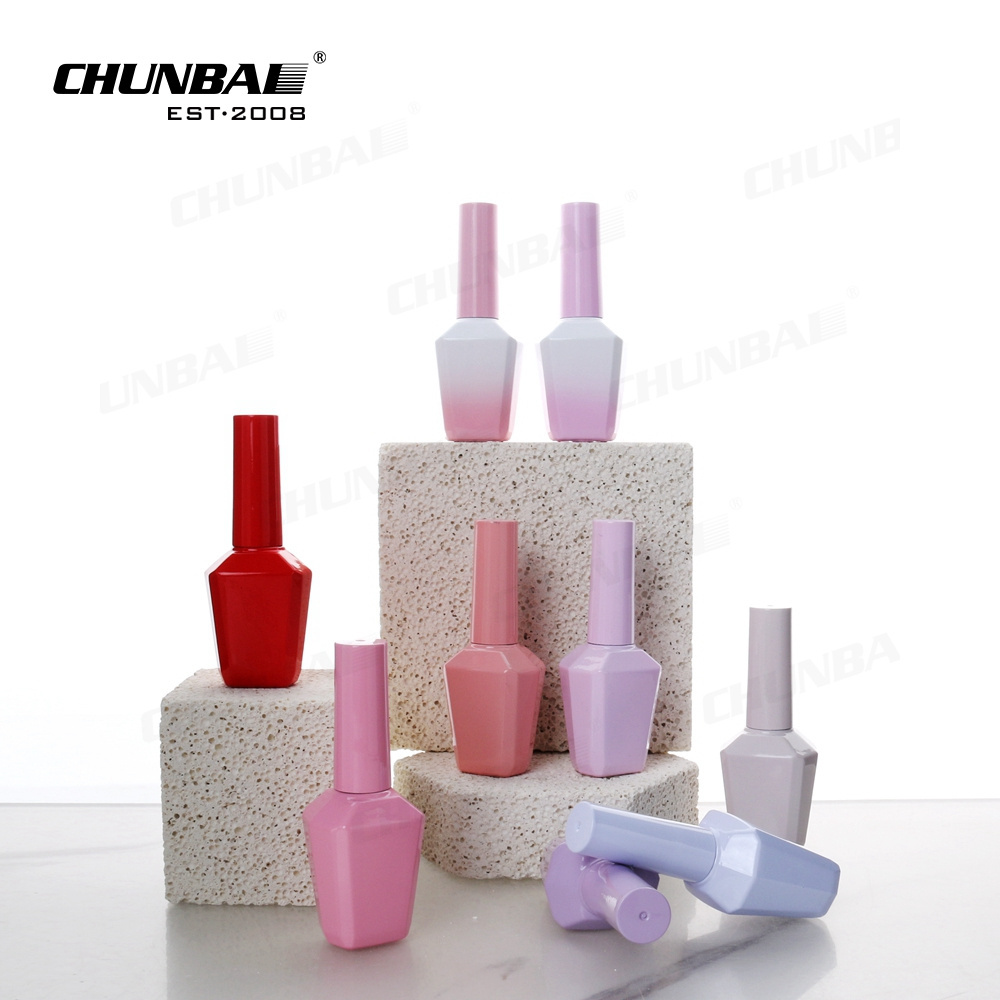 luxury Custom logo Square Empty Nail Uv 5ml 10ml 15ml Gel Polish Glass Bottle Packaging With Brush