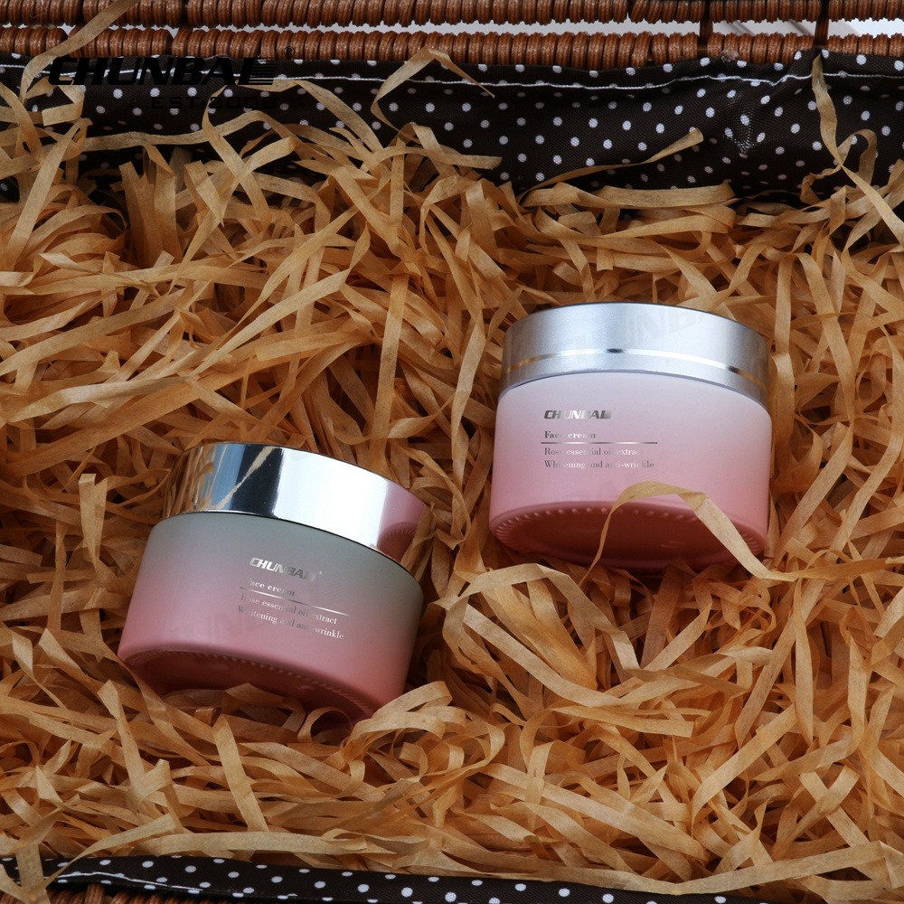 Glass Jar Cosmetic 250 Ml 120G Cosmetics Pink Glass Jars Packaging Pink Gold Glass Cosmetic Jars