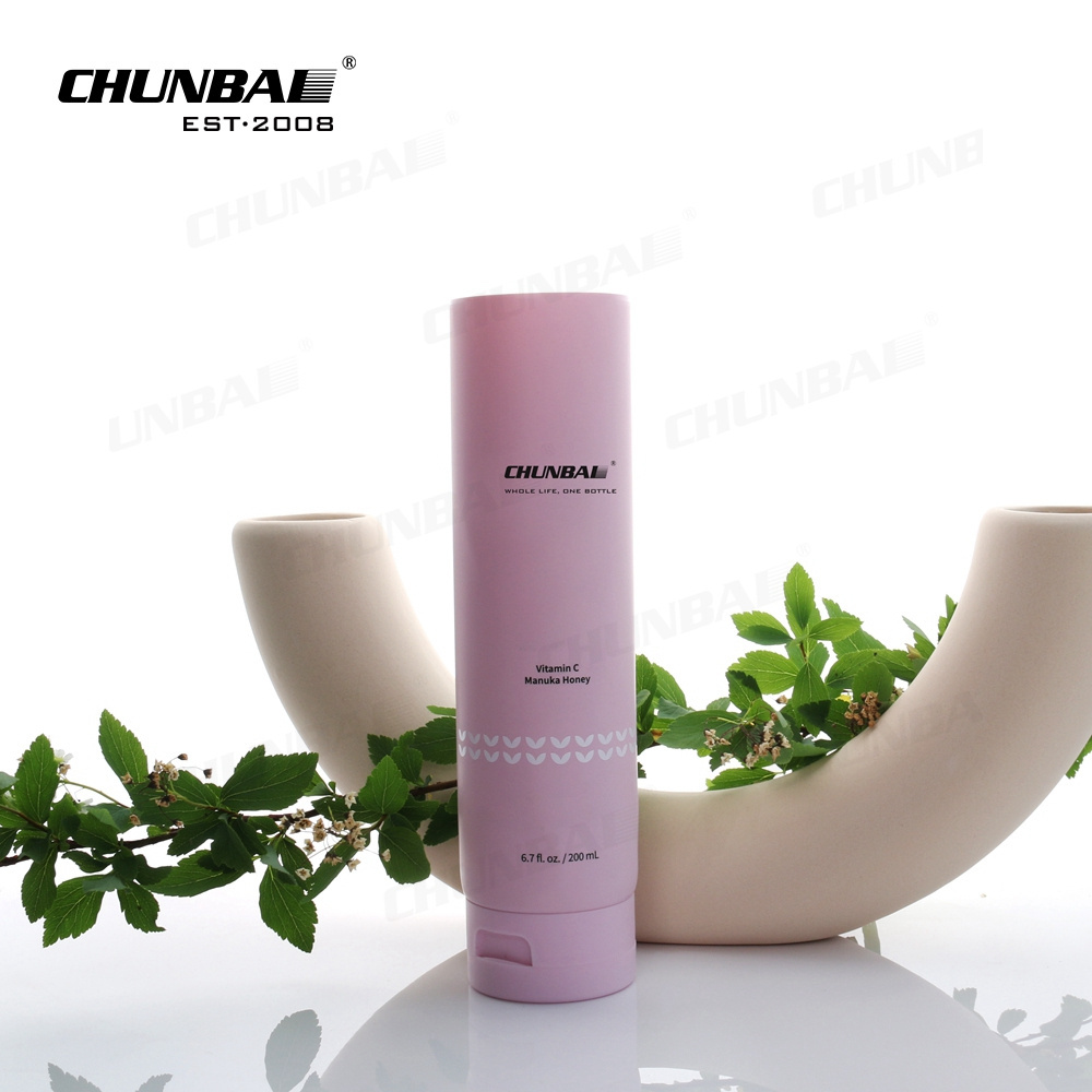 50ml 100ml 200ml 300ml pink squeeze empty body lotion tubes container packaging cosmetic plastic tubes with black screw cap