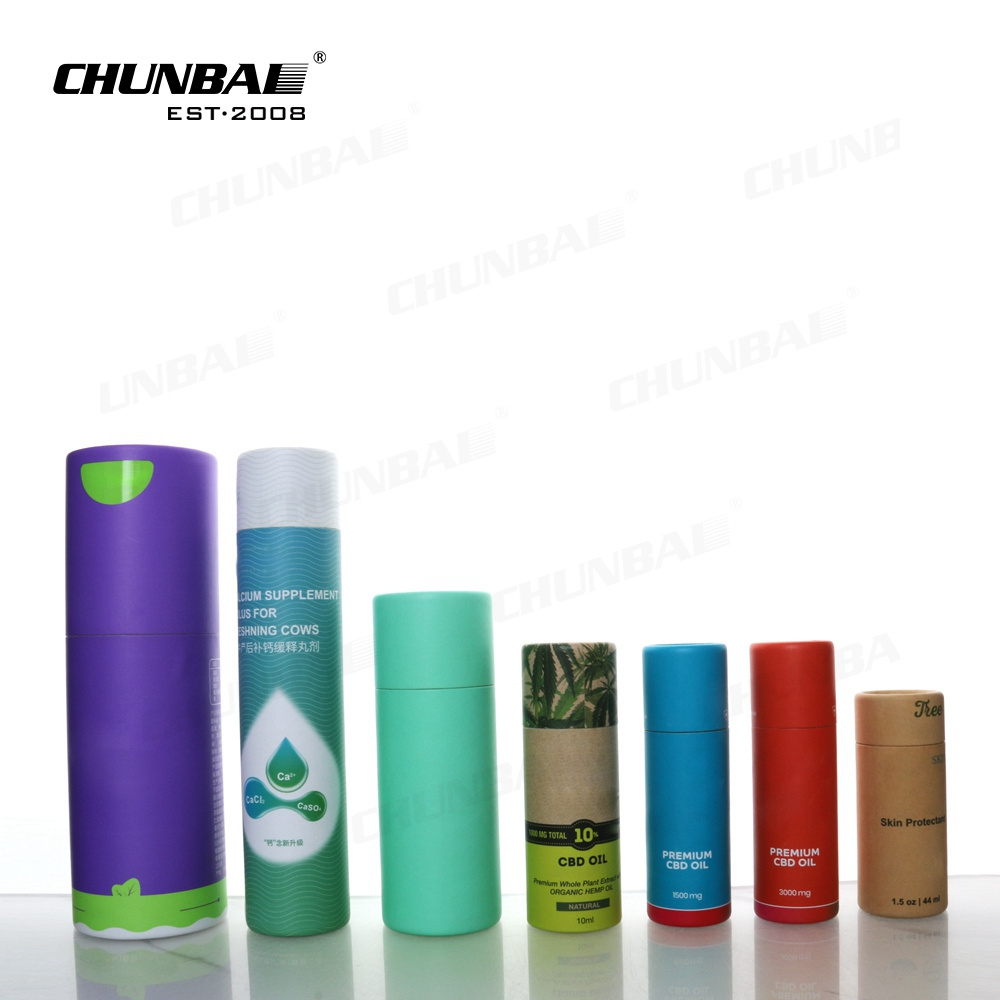 Wholesale Luxury Cylinder Paperboard Childproof Tea Tube Packaging Paper Cosmetic Canister Cylinder Packaging Box