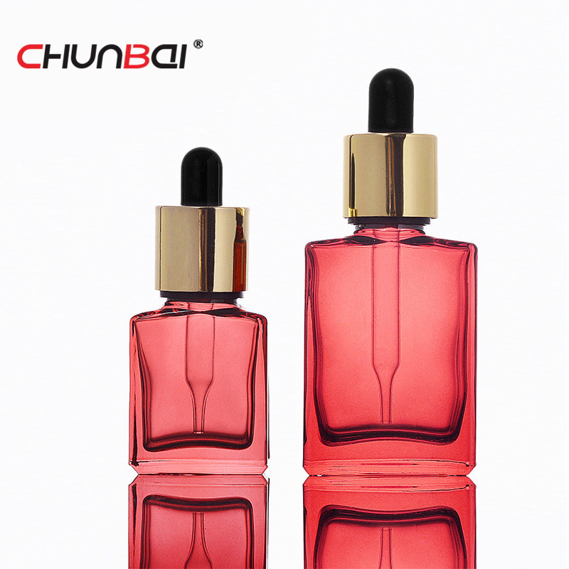 Mini 5ml 2oz French Square Hexagon Amber Green Pink And Rose Gold Coloured Glass Oil Dropper Bottle With Dropper