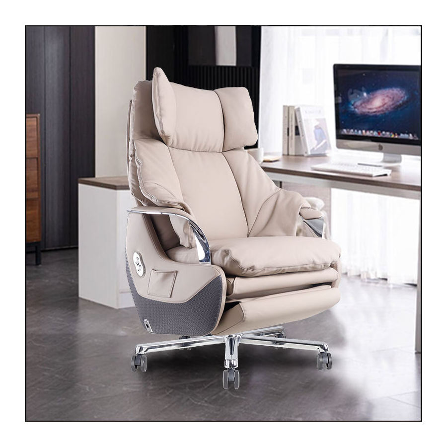 Electric Massage Office Chair Leather Business Reclining Office Chair Computer Study Function Silla Escritorio Home Furniture