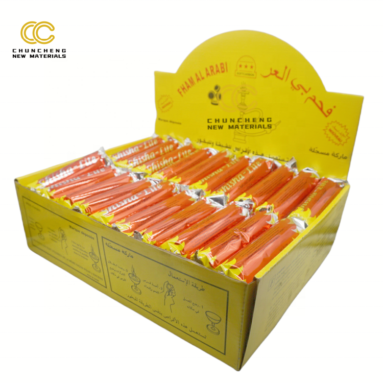 33mm 600pcs libyan big yellow gift box Fast Burning Instant hookah Charcoal for shisha fruit wood incense charcoal disk