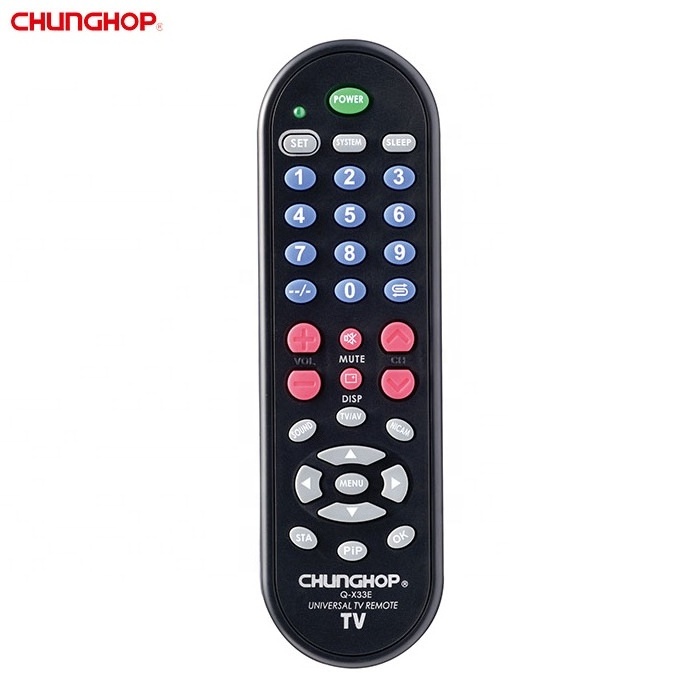 Q-X33E Multi-brand TV Remote Control Universal for JVC Conrowa Benq Nec Panda Sherwood