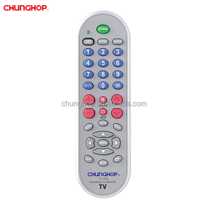 Q-X33E Chunghop 33 buttons universal hotel tv remote control replace tv remote