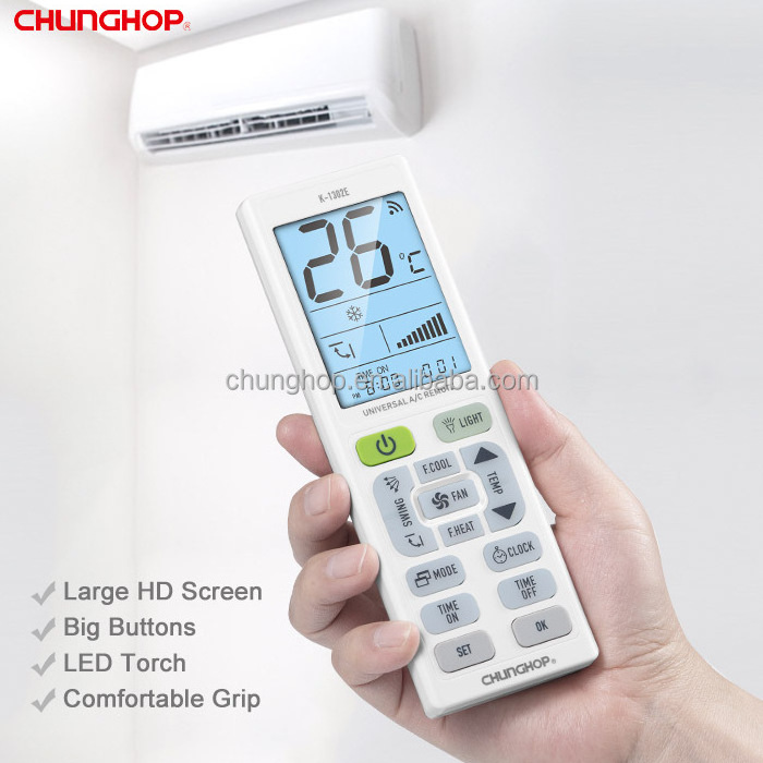 K-1302E universal air conditioner remote control ac with large button and backlight suitable for elderly