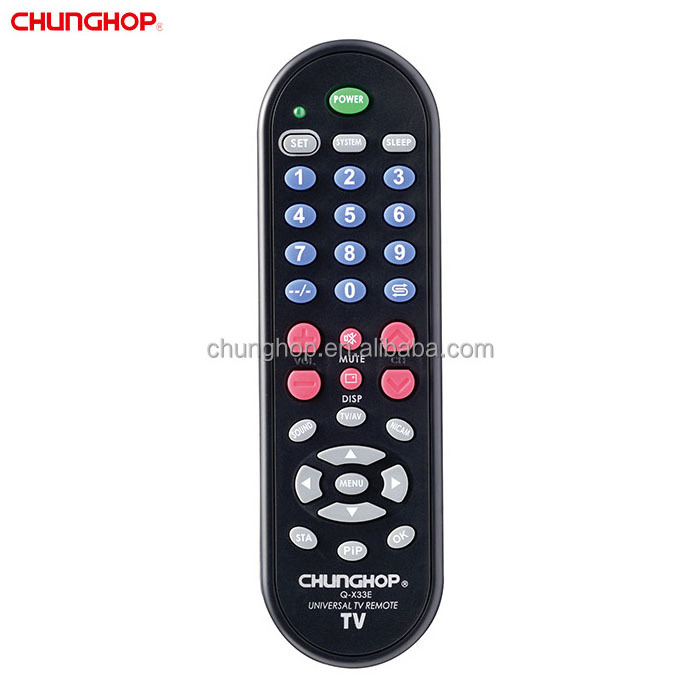 Q-X33E Chunghop 33 buttons universal hotel tv remote control replace tv remote