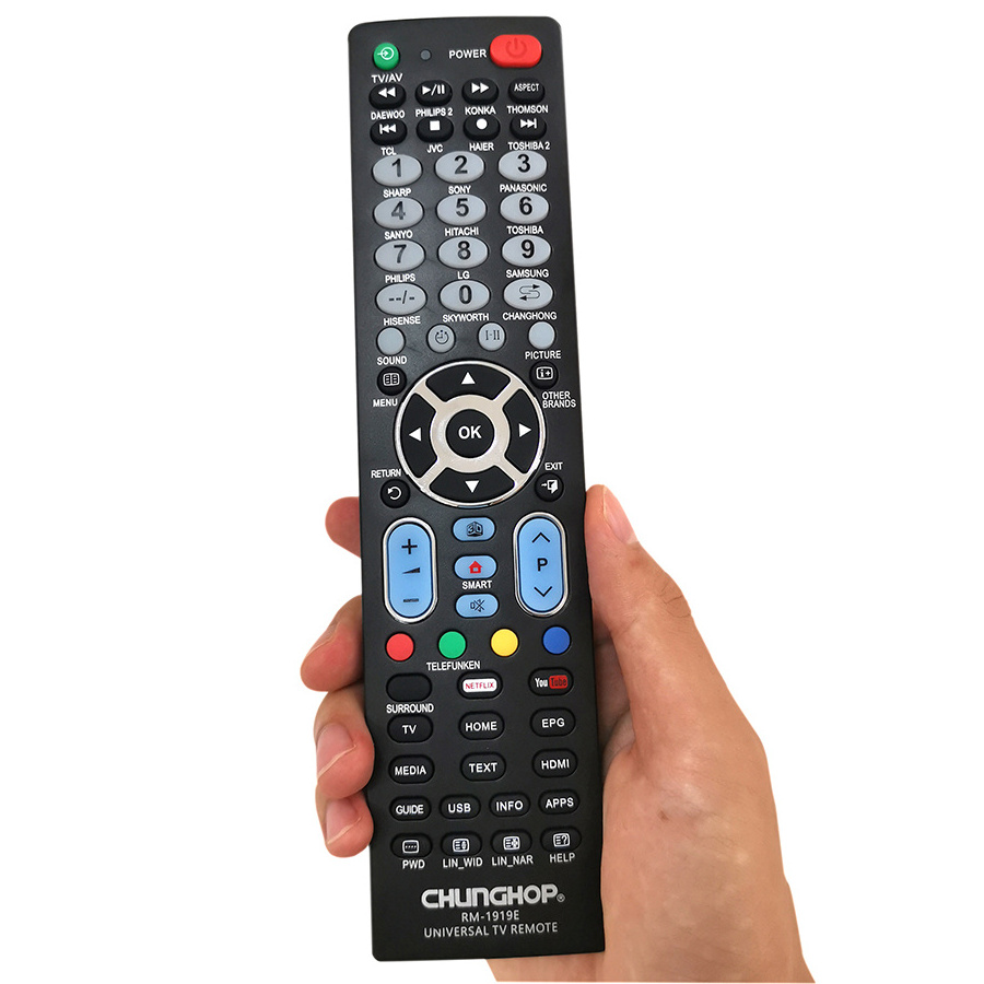 Chunghop RM-1919E Universal Smart tv remote controls Replacement for LG Samsung Skyworth Konka all in one tv Remote Controller